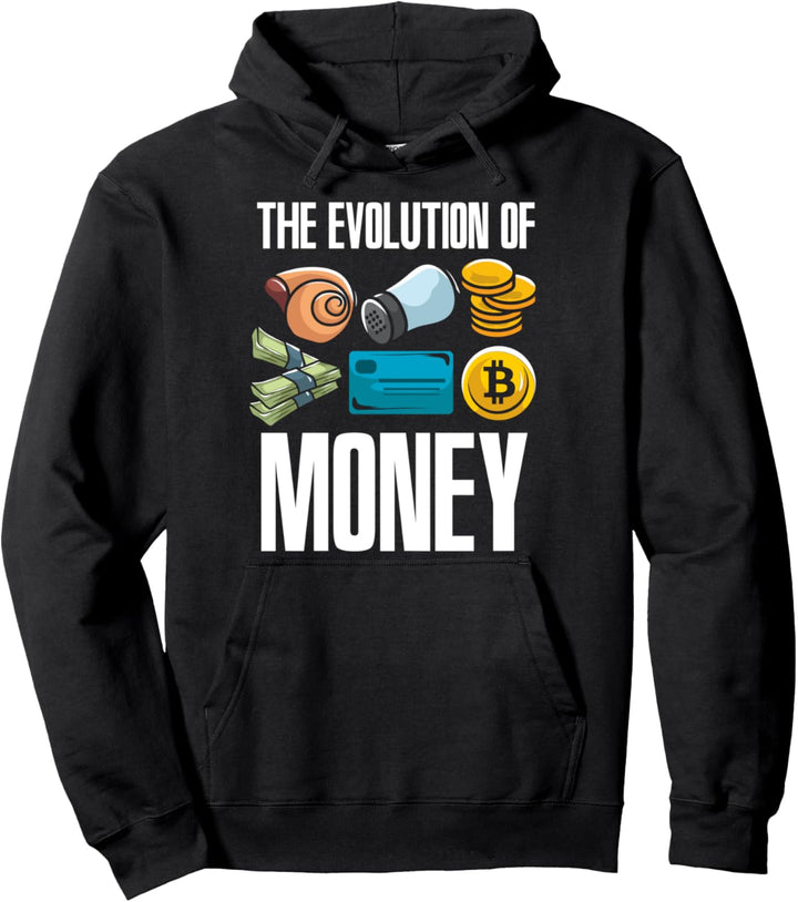 Evolution Of Money Bitcoin Plan B Kryptowährung BTC Geld Pullover Hoodie