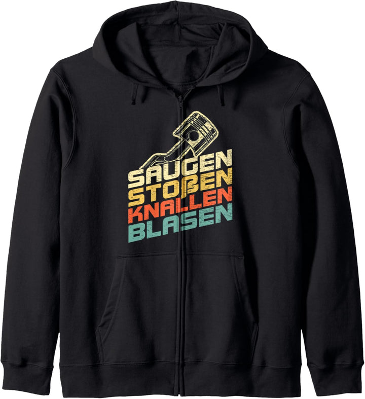 Saugen Stossen Knallen Blasen für Auto Mechaniker & Schrauber Kapuzenjacke
