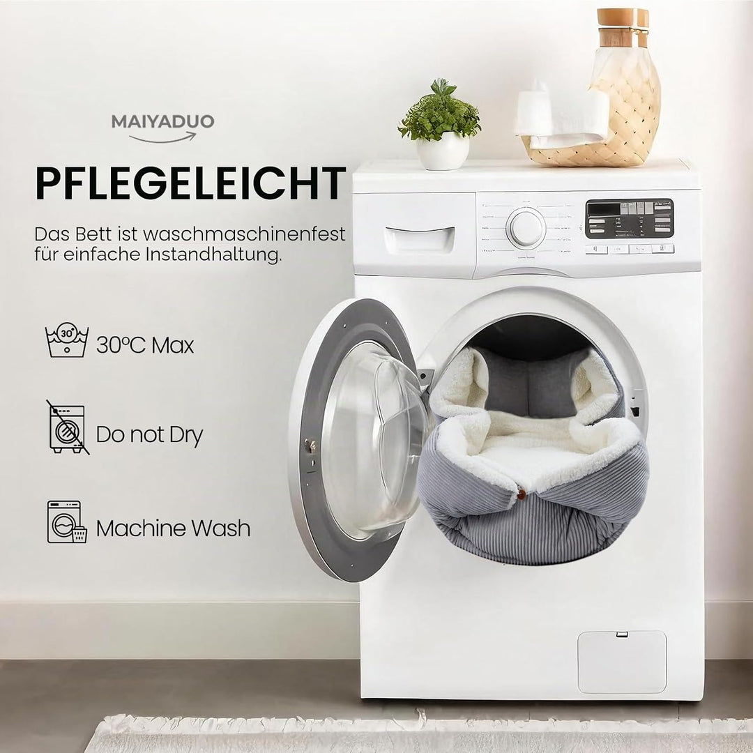 Weiches Katzenbett Waschbar 75x50 cm Plüsch Haustierbett für Kleine Hunde und Katzen - 2 in 1 Katzen
