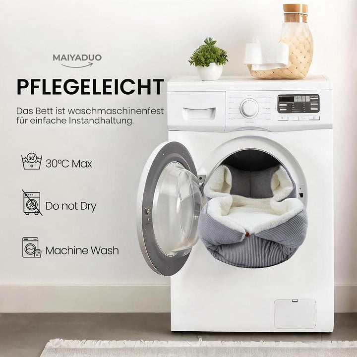 Weiches Katzenbett Waschbar 75x50 cm Plüsch Haustierbett für Kleine Hunde und Katzen - 2 in 1 Katzen