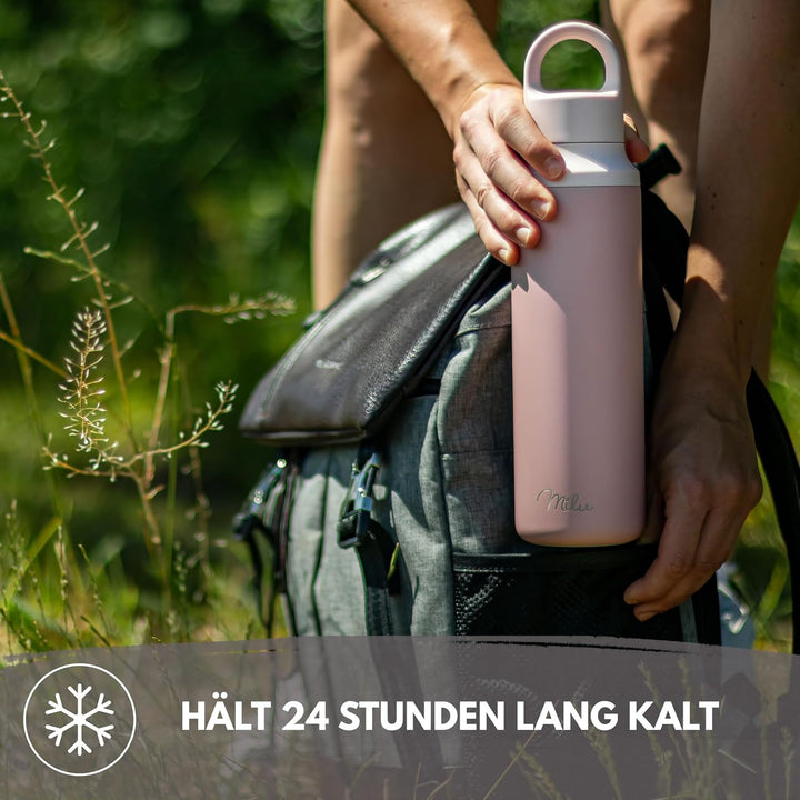 Milu Edelstahl Trinkflasche 600ml, 750ml – Thermosflasche, Isolierte Wasserflasche, Auslaufsichere I