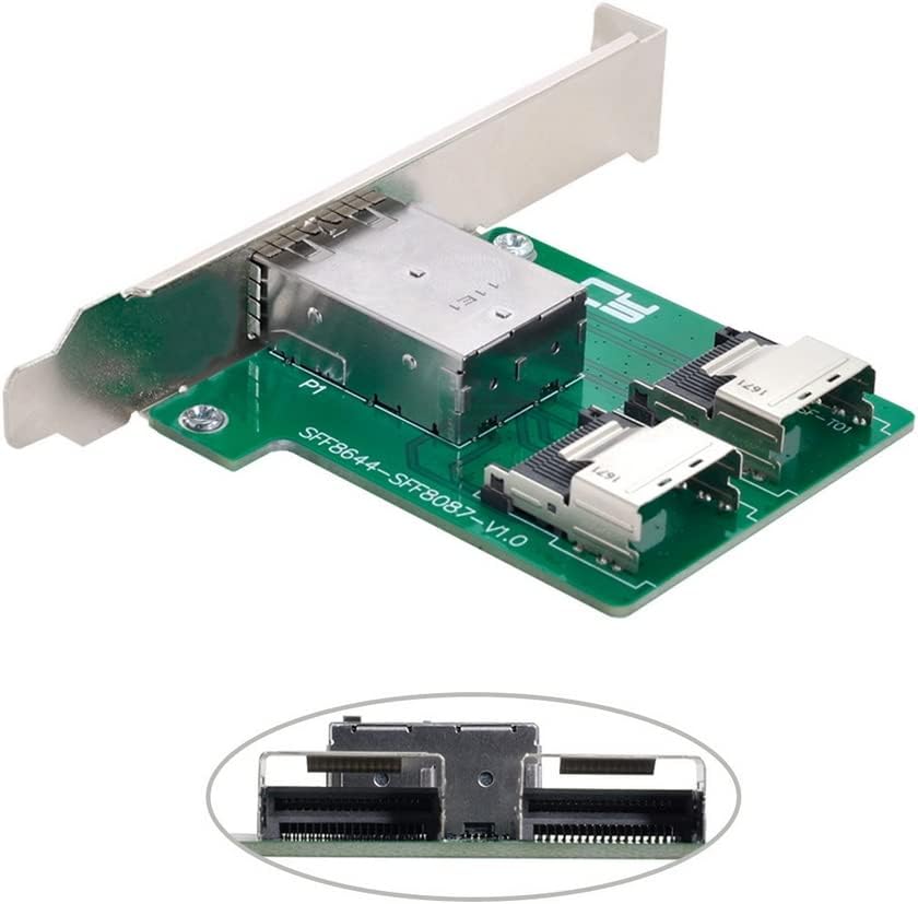 CY Mini SAS HD SFF-8644 auf interne Mini SAS SFF-8087 PCBA Buchse Adapter Dual Ports mit Low Profile