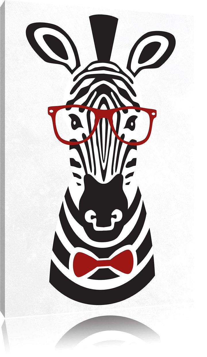 Pixxprint Hipster Zebra als Leinwandbild/Grösse: 100x70 cm/Wandbild/Kunstdruck/fertig bespannt 70x10
