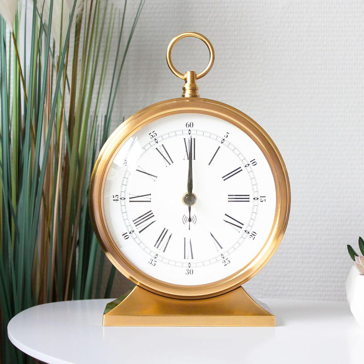 Schreibtischuhr – Taschenuhr – Standuhr aus Metall Kupfer – leise Zeiger – automatische Funkzeit – Z