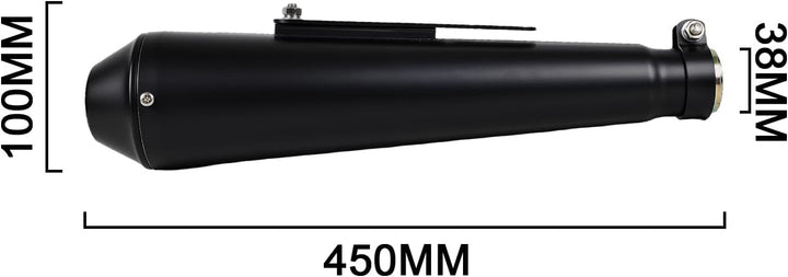 Universal-Auspuff Schalldämpfer Schalldämpfer Rohr 3,8 cm Einlass für klassische Motorrad Cafe Racer