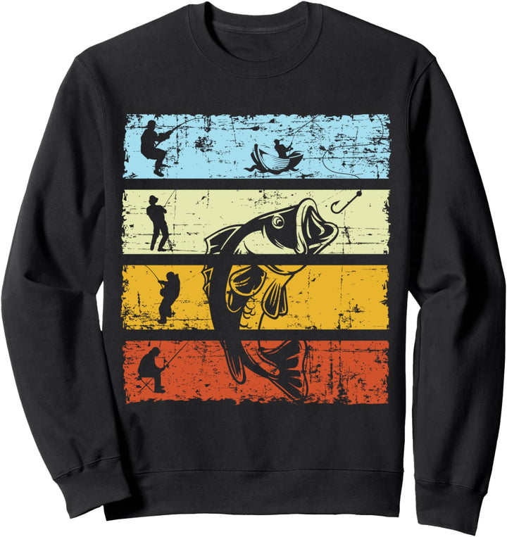 Vintage Style Angler Retro Angeln Fischer Angel Geschenk Sweatshirt