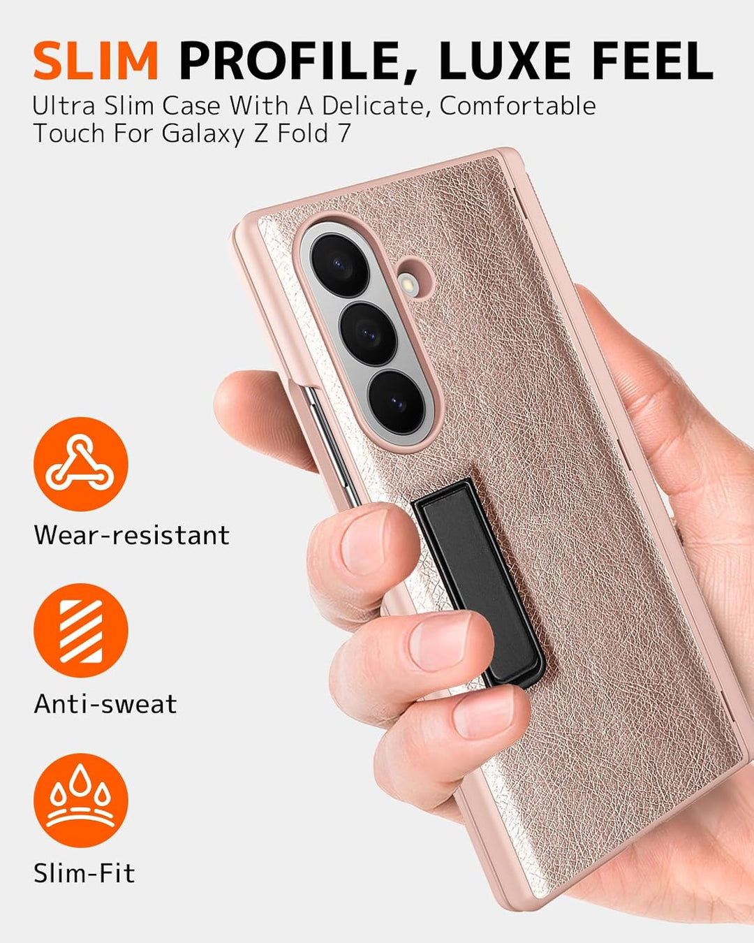 NINKI für Samsung Galaxy Z Fold 7 Hülle mit Privacy Screen Protector Magnetic ständer, Scharnier han