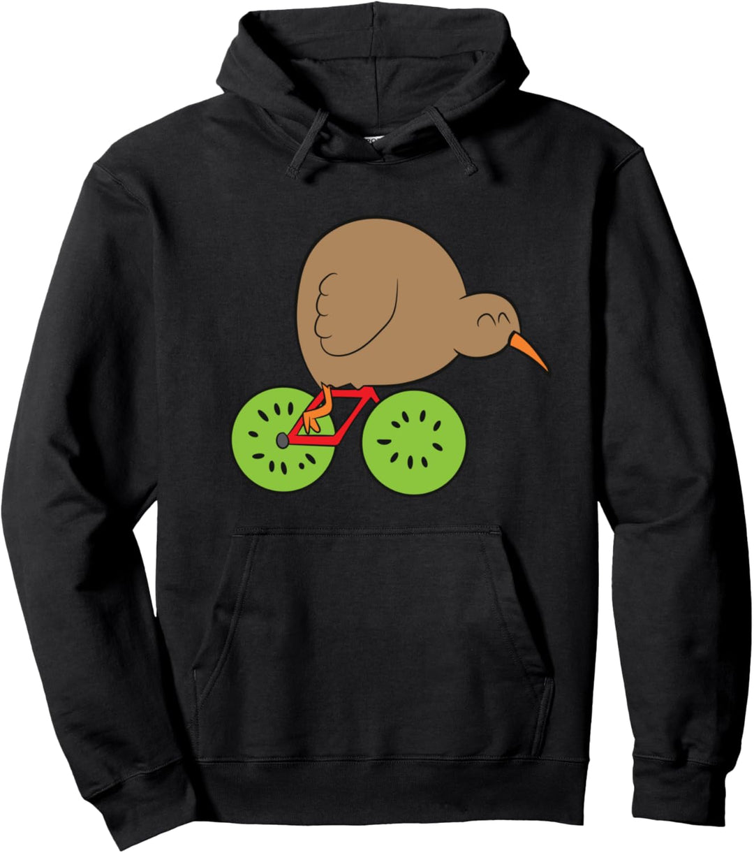Lustige Kiwi Frucht und Kiwi Vogel Neuseeland Radfahren Kiwi Pullover Hoodie