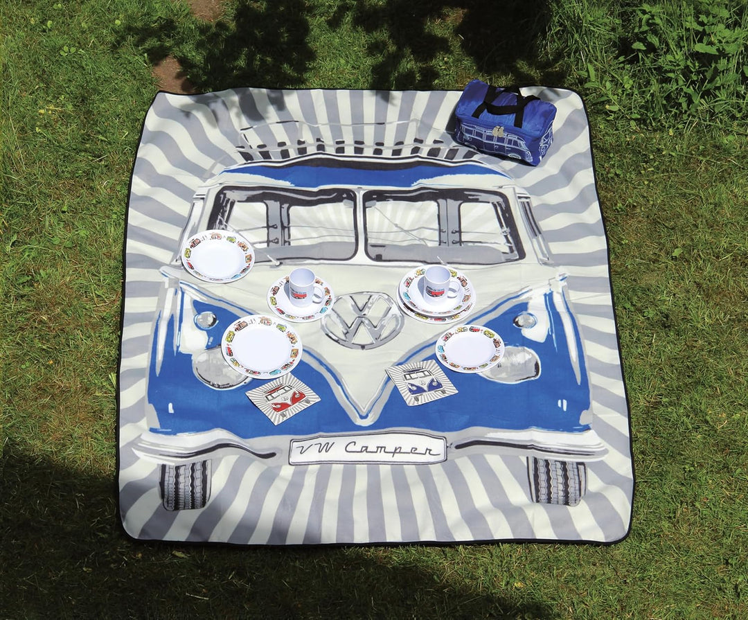 BRISA VW Collection - Volkswagen Picknickdecke 200x150 cm Wasserdicht Wärmeisoliert Garten Outdoor S