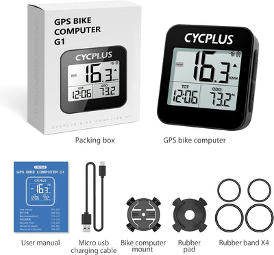 CYCPLUS GPS Fahrradcomputer Drahtlose Fahrradtacho Radcomputer IPX6 Wasserdichter Kilometerzähler GP