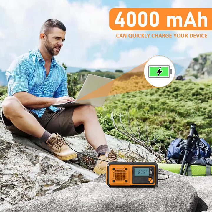 Tendak Kurbelradio mit Handyladefunktion, Notfallradio FM AM SW mit 4000mAh Wiederaufladbare/SOS Ala