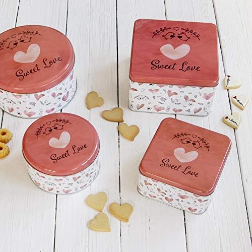 Städter 710153 Sweet Love Gebäckdose, Weissblech, 21 x 21 cm