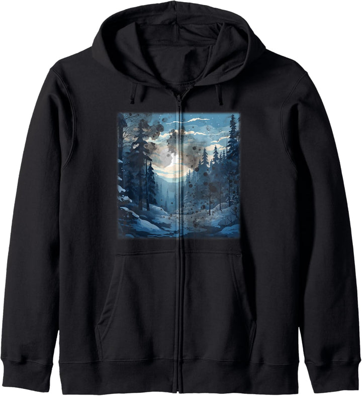 Verschneite Winterlandschaft Ansicht Kapuzenjacke