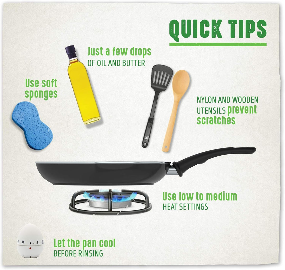 GreenChef Diamond Healthy Ceramic Non-Stick 28 cm/ 4.3 Litre Sauté Pan with Lid and 2 Side Handles,