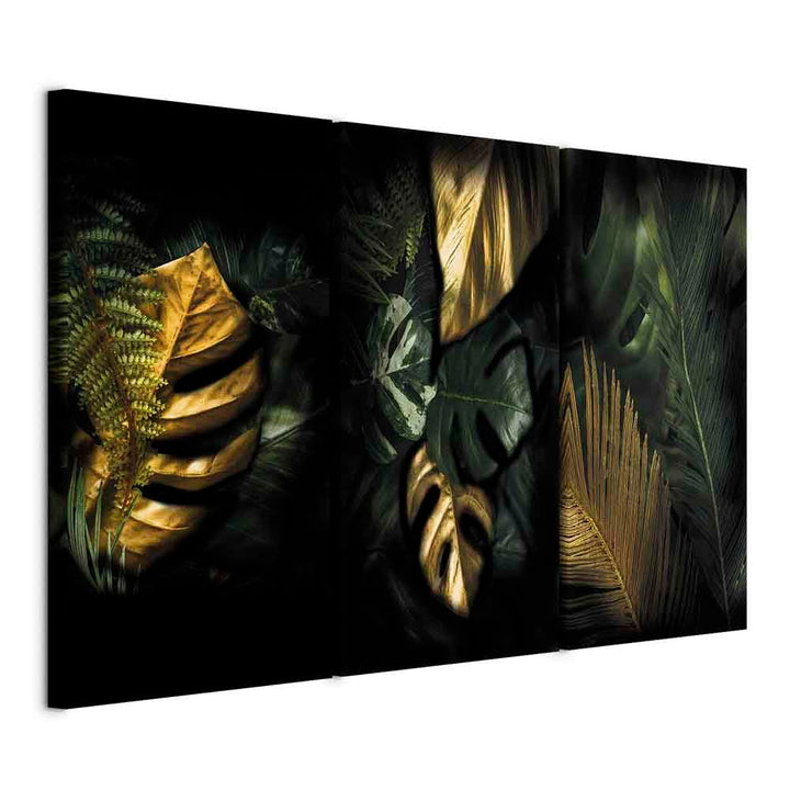 murando - Bilder tropische Blätter 135x90 cm Vlies Leinwandbild 3 Teilig Kunstdruck modern Wandbilde
