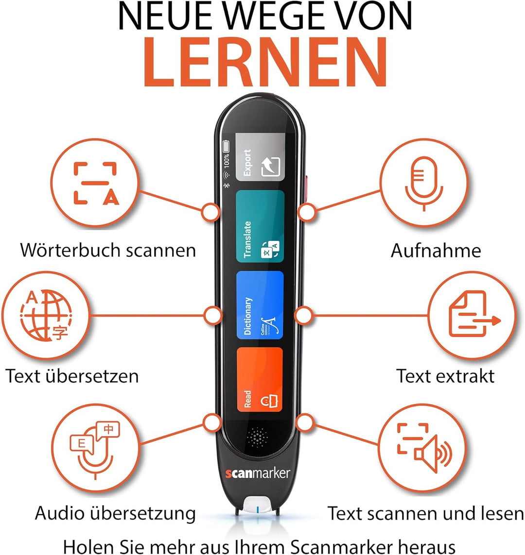 Scanmarker Air - Bluetooth-Scannerstift inkl. OCR, Textübersetzung und Sprachwiedergabe (Scanmarker