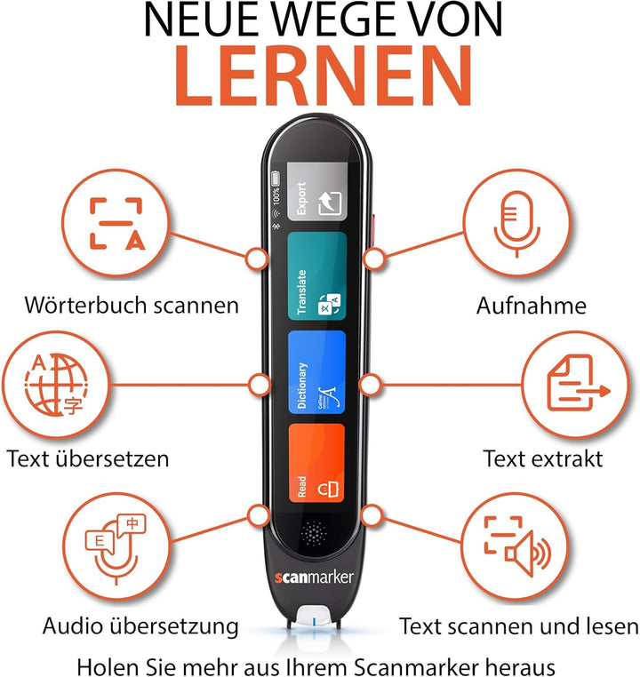 Scanmarker Air - Bluetooth-Scannerstift inkl. OCR, Textübersetzung und Sprachwiedergabe (Scanmarker