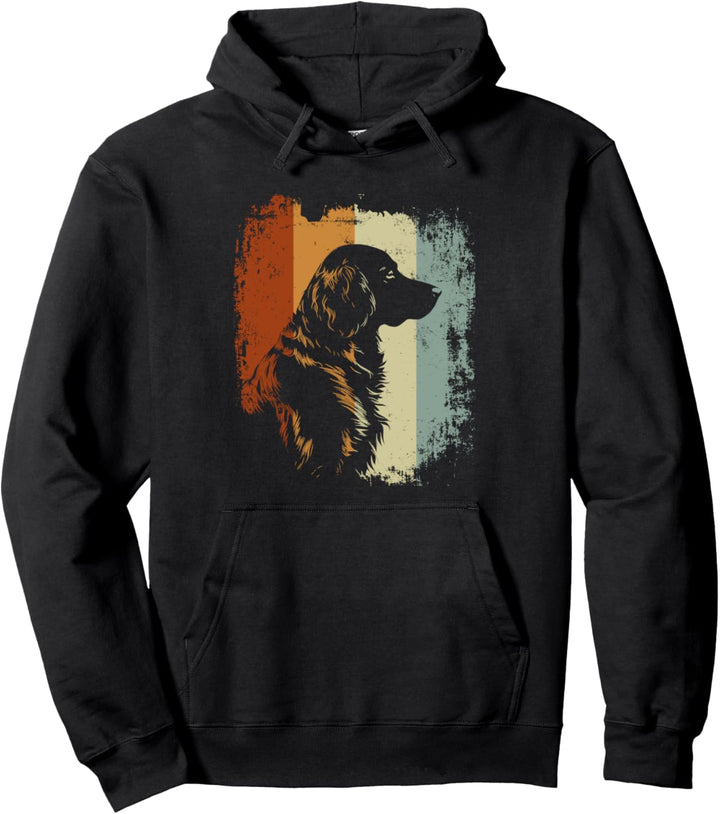 Flat Coated Retriever Hund Retro Design Pullover Hoodie