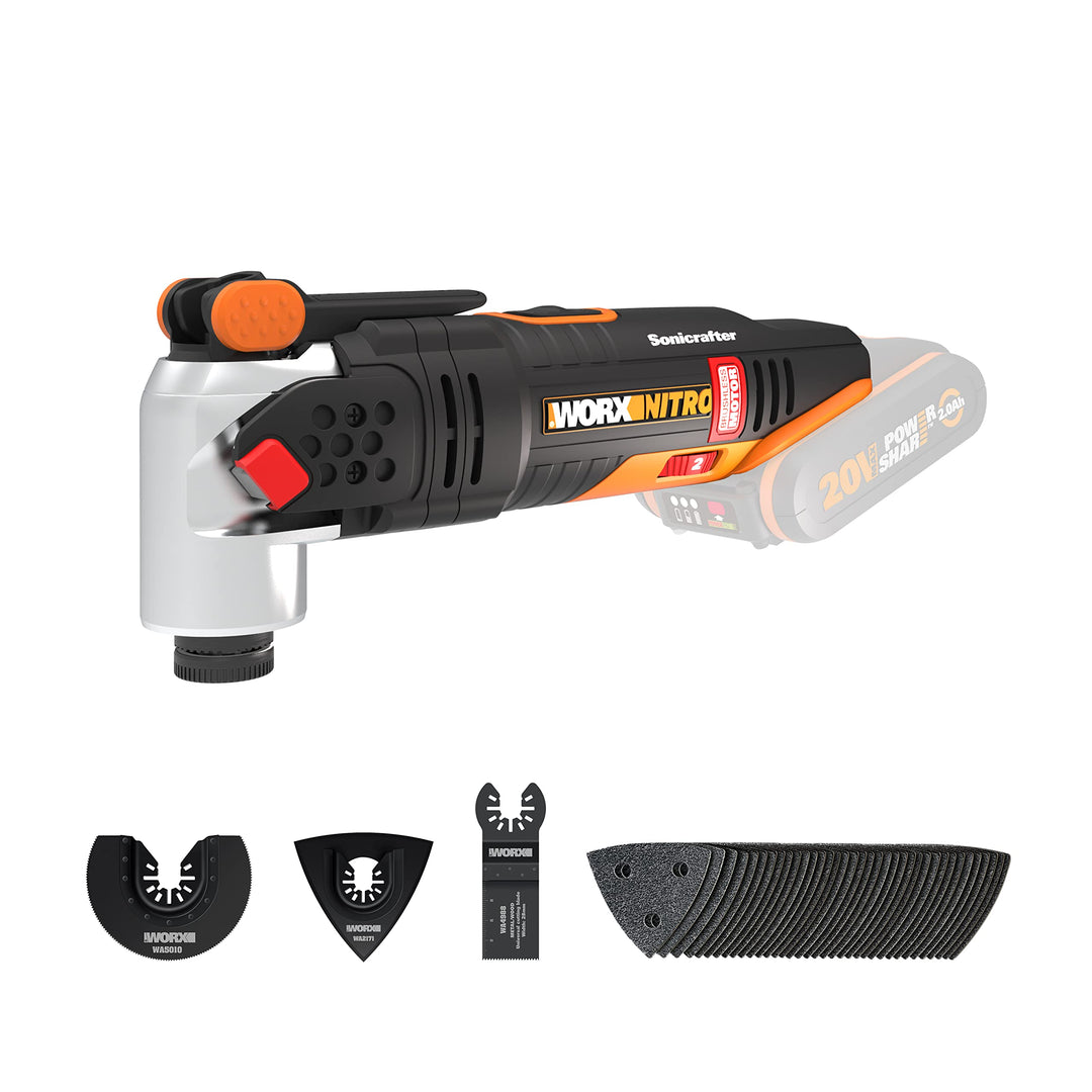 WORX WX693.9 NITRO Sonicrafter Akku Multifunktionswerkzeug 20V – bürstenloser Motor – vielseitig zum