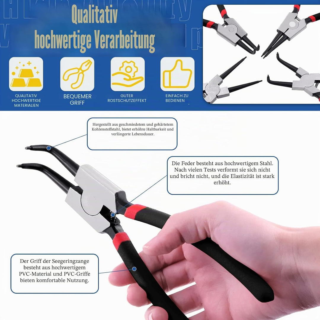 Glarks 9 Stück 22.9 cm Sprengringzange und Haken und Plektrum-Set, 4 Stück interne, Schläuche, Dicht