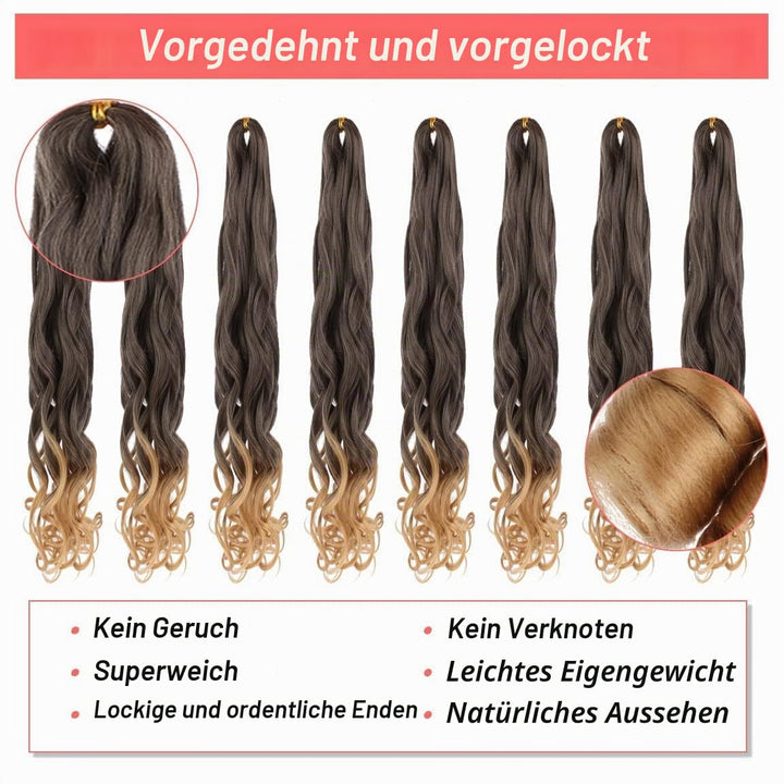 Xtrend 18 Inch Curly Braiding Hair Pre-Stretched 8 Packs French Bouncy Hair Curls For Spanish Croche