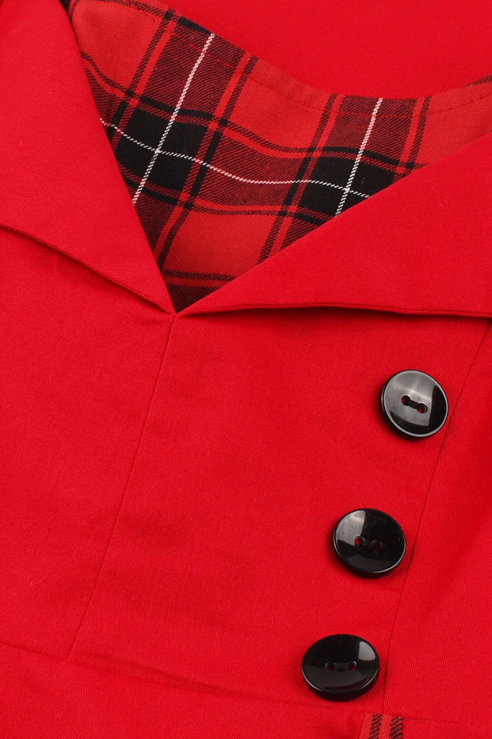 Axoe Damen 50er Jahre Kleider mit Gepunkte Rockabilly S Rot, S Rot