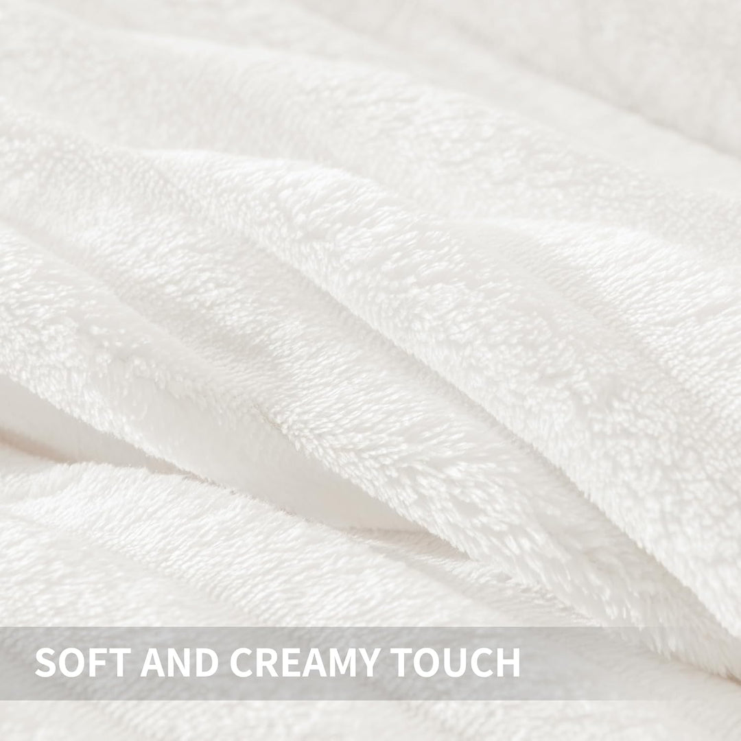 Andency Fleece-Bettwäsche-Set für King-Size-Betten, 3-teilig, weiss, für King-Size-Bett, weich, warm