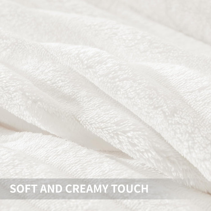 Andency Fleece-Bettwäsche-Set für King-Size-Betten, 3-teilig, weiss, für King-Size-Bett, weich, warm