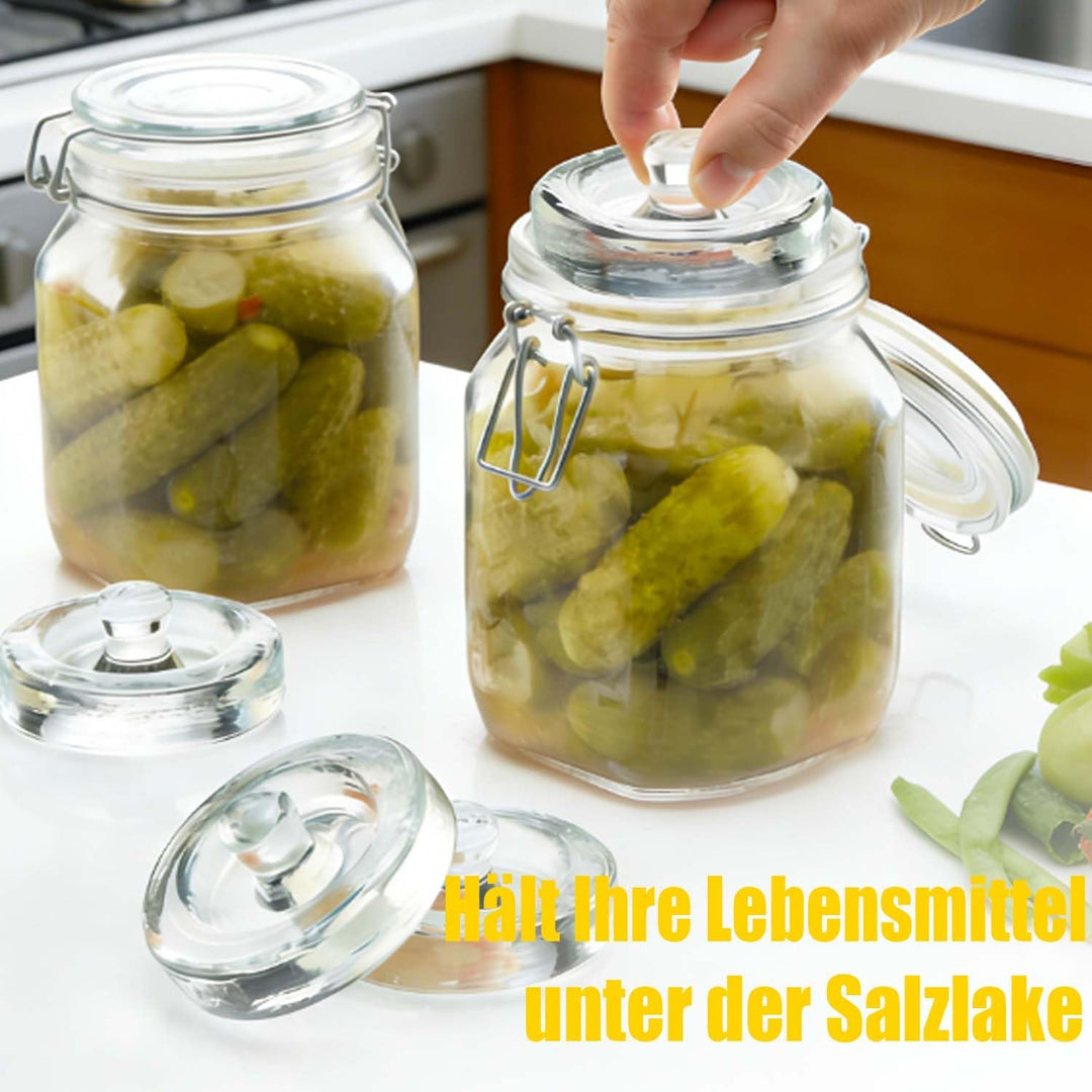 4 Stück Fermentiergewichte mit Ø 8 cm, Glasgewichte zum Fermentieren von Gemüse in Salzlake, Ideal z