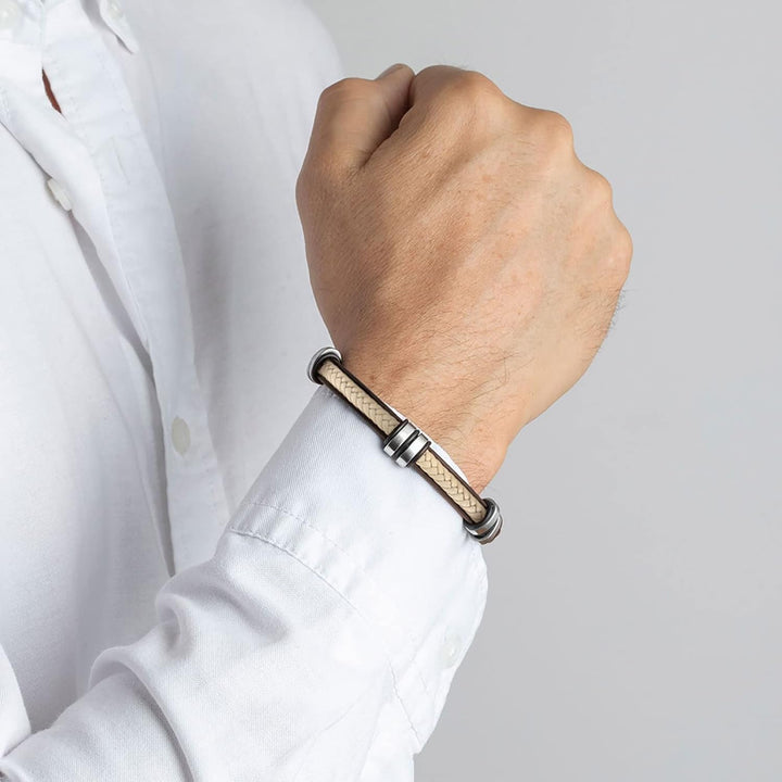 Lotus Style Armband für Damen/Herren aus Leder braun beige Urban-Kollektion JLS1829-2-6