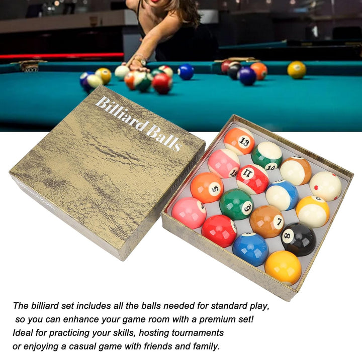 Billardkugeln Set, 16 Stück 5,72 cm Billiard Kugeln Set Harz Billardkugel Komplett Satz für Amerikan