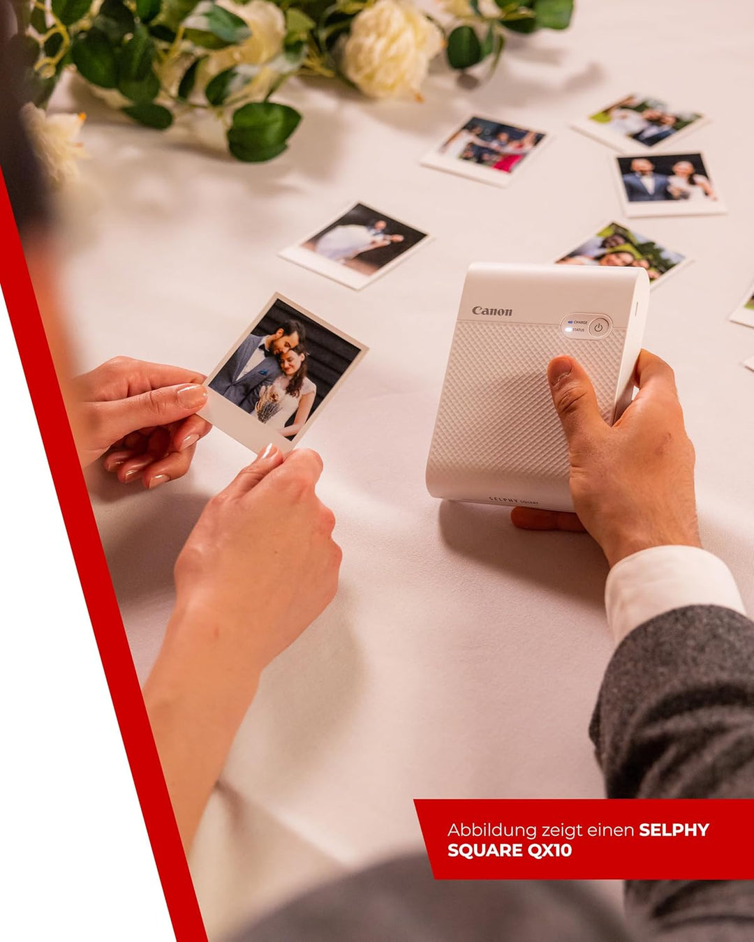 Canon SELPHY SQUARE QX10 Mini Fotodrucker mobil tragbar unterwegs (quadratischer Druck 6,8 x 6,8cm m