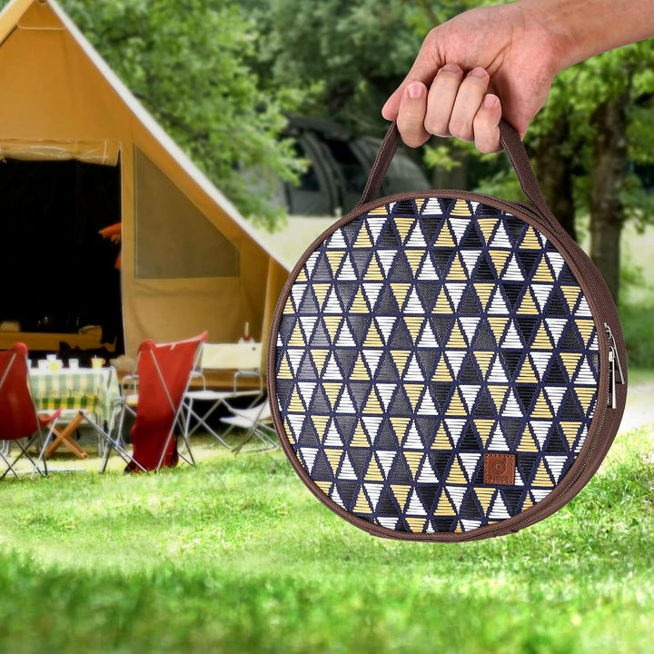 Odoland Campingbesteck Set Geschirrset 25 PCS aus Edelstahl Tafelservice mit Etui Messer Gabel Löffe