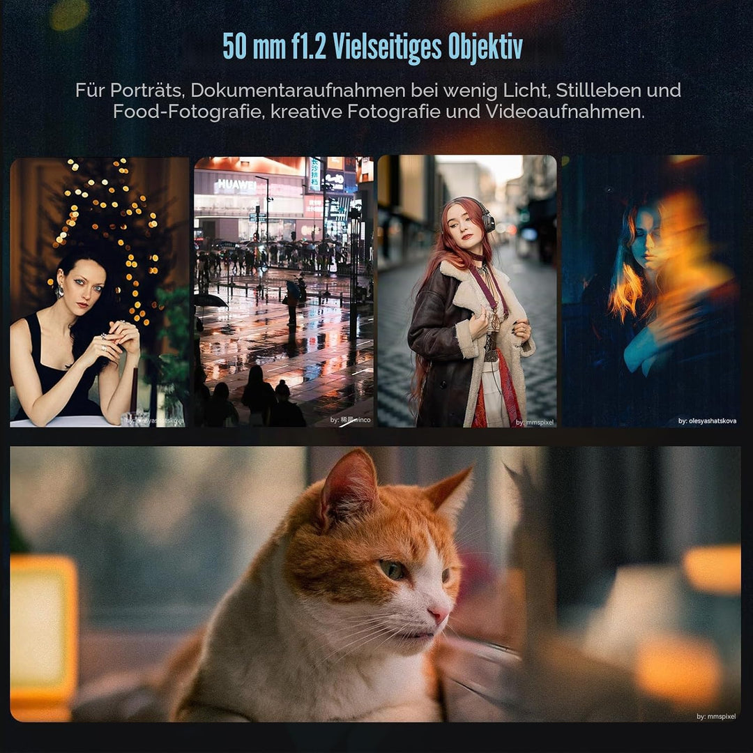 7Artisans 50mm F1.2 für Z-Mount Objektiv, APS-C manueller Fokus, kompatibel mit Nikon Z-Mount ZFC,Z5