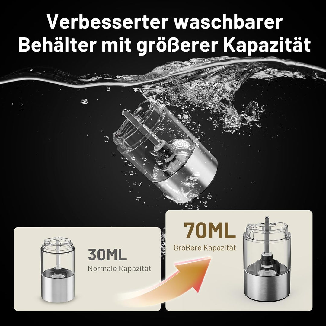 SIMPLETASTE Elektrische Pfeffermühle Salzmühle, mit Verstellbarem Keramikmahlwerk 2er Set Gewürzmühl