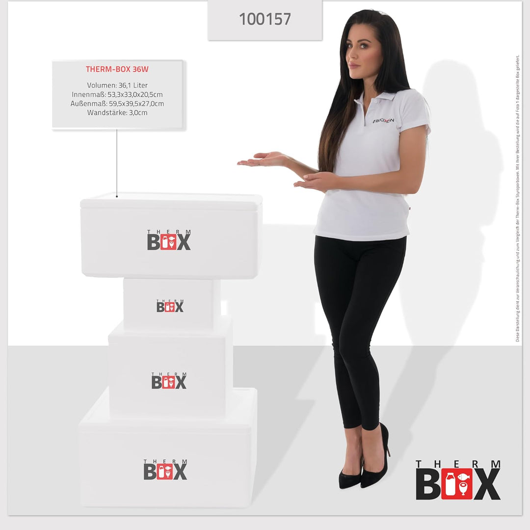 THERM BOX Styroporbox XL Verschiedene Grössen Volumen 24 bis 45L Isolierbox Thermobox Kühlbox Warmha