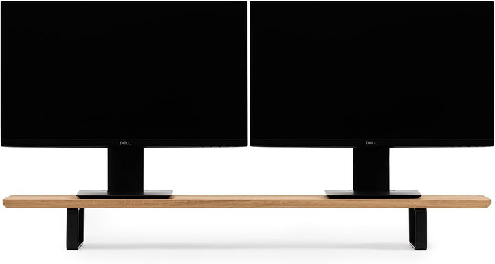 Oakywood Monitorständer für 2 PC-Monitore, 105 x 23 cm (41,3" x 9"), aus Massivholz (Eiche oder Nuss