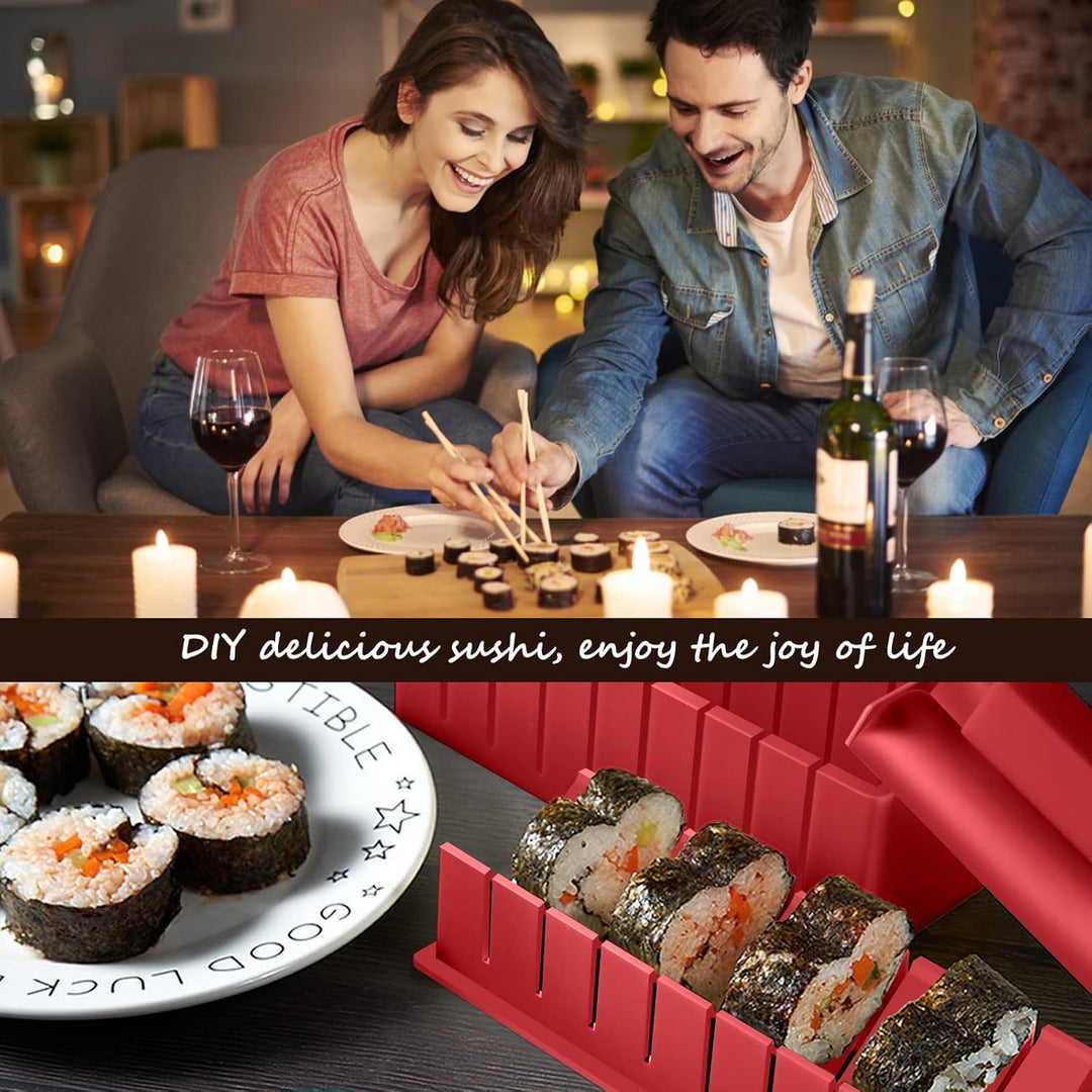 SKYSER Sushi Maker set, 12 Artikel Sushi Maker Kit für Anfänger zum selber machen, mit Sushi Reis Ro
