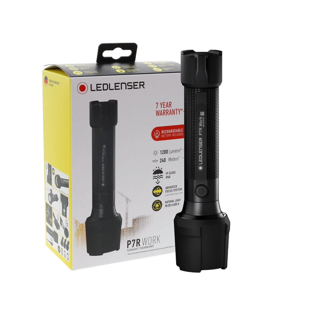 Ledlenser P7R Work Robust Taschenlampe LED, aufladbar 21700 Lithium Akku, wasserdicht IP68, 900 Lume