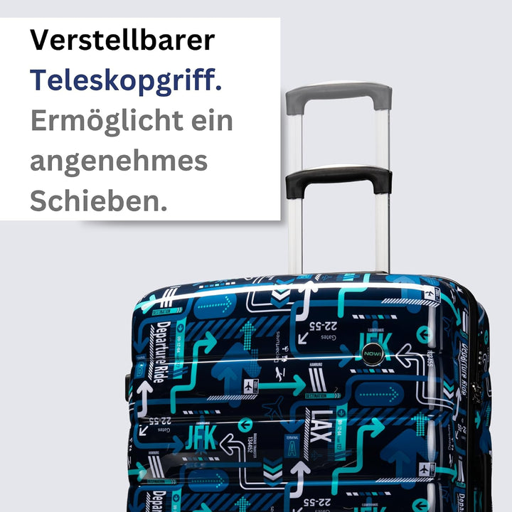 NOWI Hartschalenkoffer XL Gross - 100L Volumen - 158cm Gurtmass - 8 Rollen 360° drehbar - Leichter K
