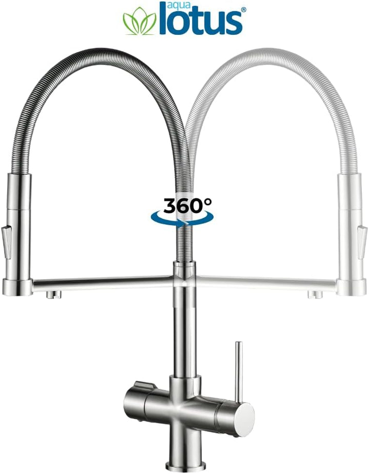 Drei-Wege-Wasserhahn 3 in 1 Armatur Küche Wasserhahn Wasserfilter AL2002 (Matt), Matt