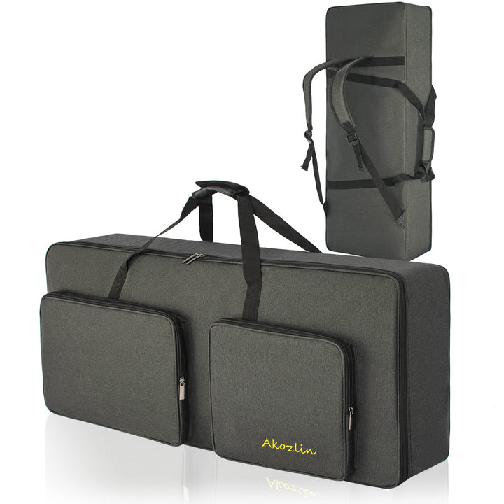 AKOZLIN 61-Tasten-Keyboardtasche, tragbar, robust, gepolstert, Gigbag, universell, wasserdicht, Oxfo