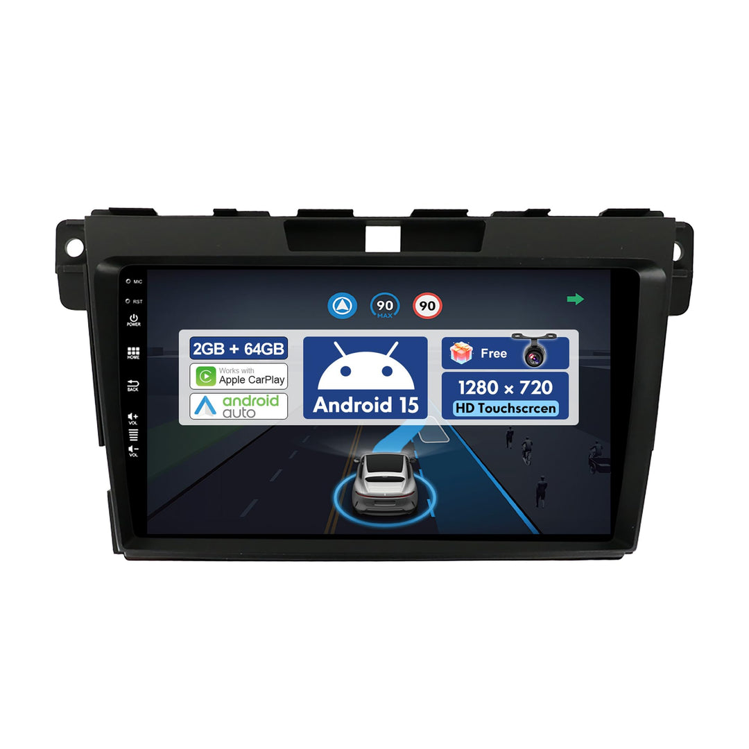 9 Zoll Autoradio für Mazda CX-7 (2008-2015) GPS Navigation - Wireless CarPlay Android Auto - Rückfah