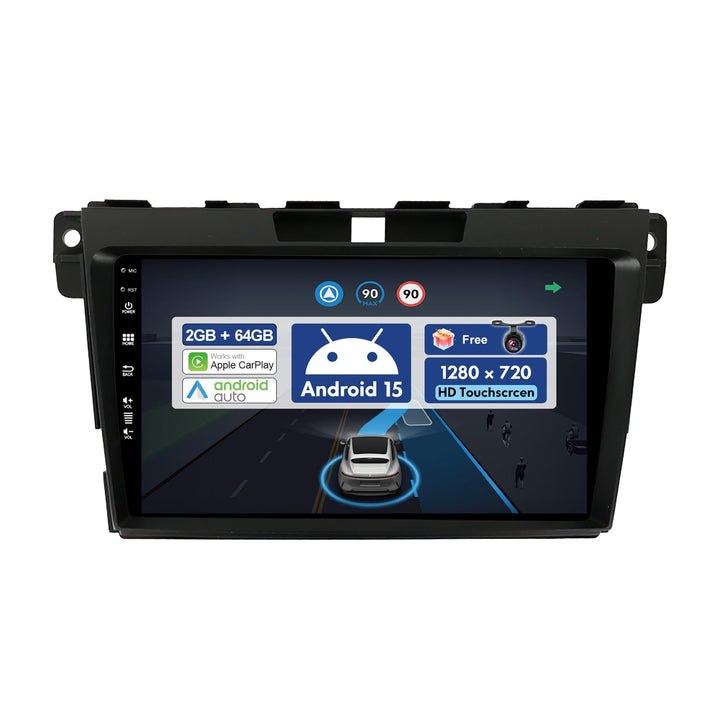 9 Zoll Autoradio für Mazda CX-7 (2008-2015) GPS Navigation - Wireless CarPlay Android Auto - Rückfah
