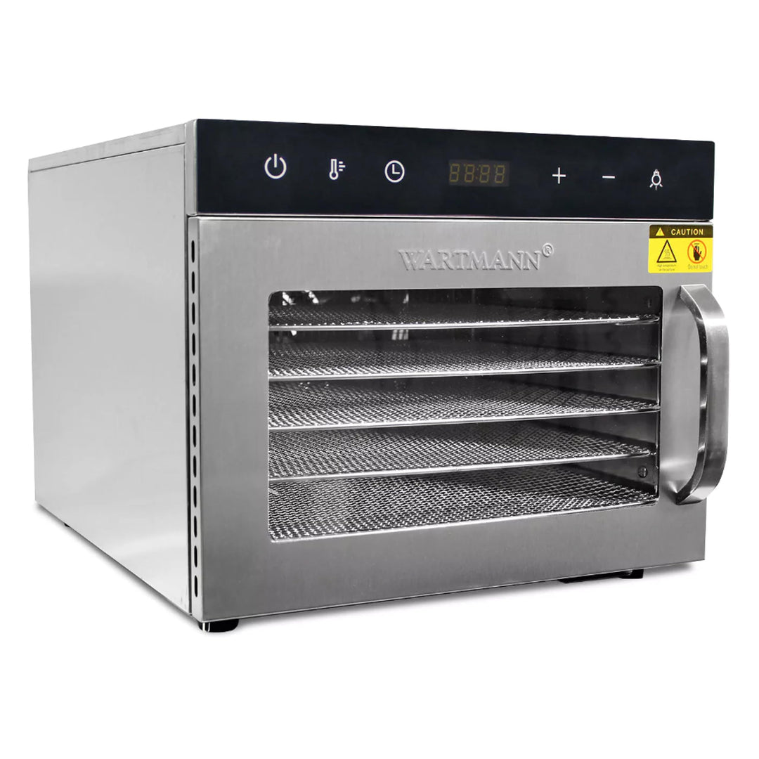 Wartmann Dörrautomat WM-2206 DH Dörrautomat Edelstahl – Kompaktes Dörrgerät mit 6 BPA-freien Edelsta