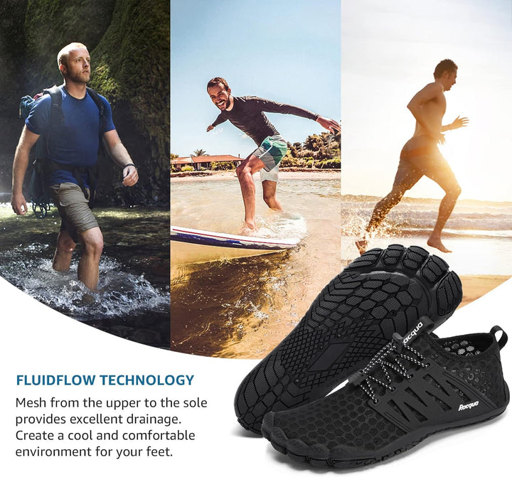 Racqua Composite Mesh Wasserschuhe Männer Frauen 42 EU Wz114 Black, 42 EU Wz114 Black