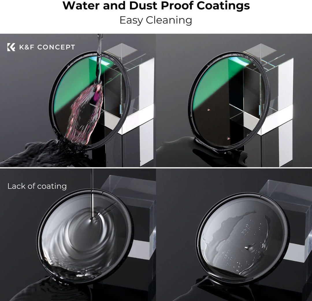 K&F Concept Nano X-Serie Magnetischer Polfilter 52mm mit Magnetischer Adapterring-Zirkularer Polaris