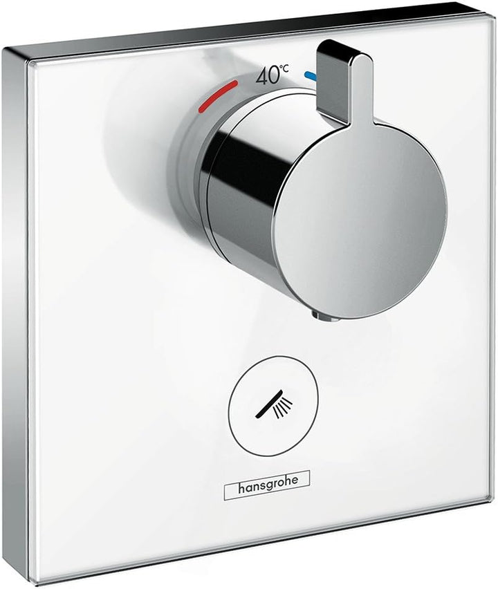 hansgrohe ShowerSelect Glas Unterputz Highflow-Thermostat, für 1 Funktion mit zusätzlichem Abgang, W
