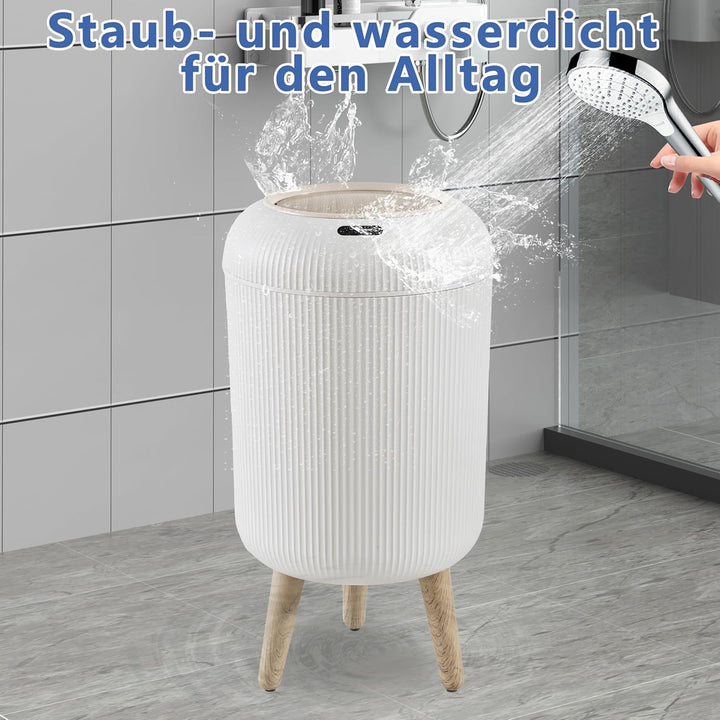 Smart Mülleimer mit Sensor,Weiss,10L,für Küche und Badezimmer, klein Geruchsdichter Trash Can Automa