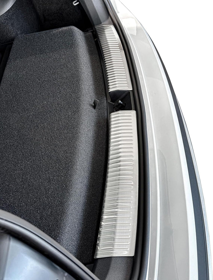 RECAMBO Ladekantenschutz Edelstahl matt gebürstet mit Textur - kompatibel für Seat Tarraco - KN2 - B